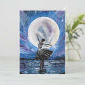 Invitation Œuvre d'art faite main - Danse avec la lune  (Debout devant)