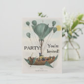 Invitation Œuvre d'art représentant un dirigeable ancien (Debout devant)