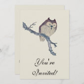 Invitation Oeuvre de nuit japonaise de la Chouette couchée (Devant / Derrière)