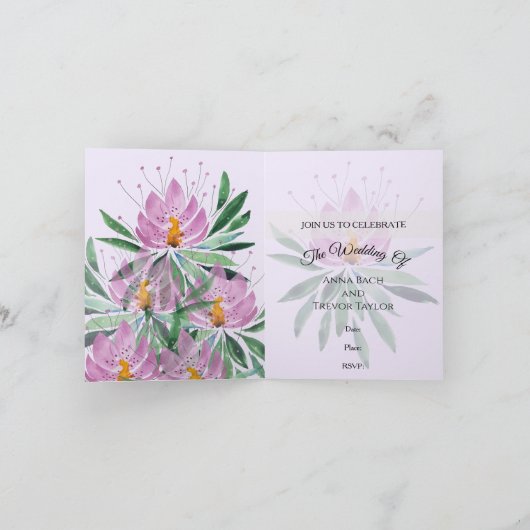 Invitation Oeuvres d'art originales Fleurs en fleurs Violet A (Intérieur)