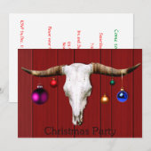 Invitation Oeuvres de Noël de Crâne de vache Fête de Noël de  (Devant / Derrière)