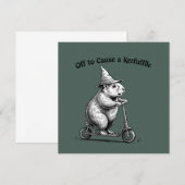 Invitation Off To Cause A Kerfuffle Funny Groundhog Scooter (Devant / Derrière)