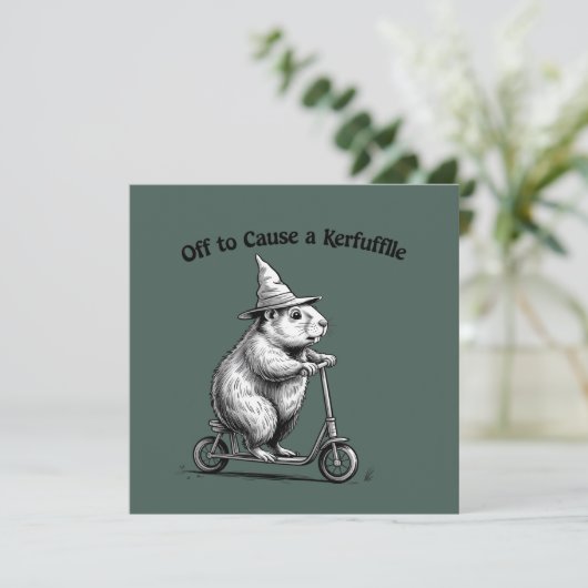 Invitation Off To Cause A Kerfuffle Funny Groundhog Scooter (Debout devant)