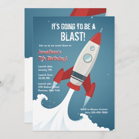 Invitation "Off To Space" (Devant / Derrière)