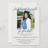 Invitation Off White 2 Photo Script Graduation Announcement  (Devant)