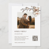 Invitation Off White Magnolia Raised Effect  Flower Wedding (Dos)