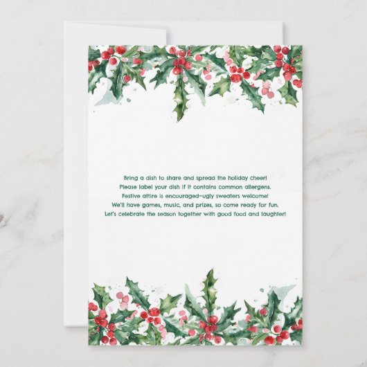 Invitation Office Christmas Potluck Holiday Party (Dos)