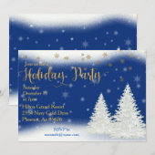 Invitation Office Holiday Fête Snowflakes Gold Landcape (Devant / Derrière)