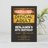 Invitation Official Adult 18th Birthday for Him (Debout devant)