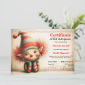 Invitation Official North Pole Elf Adoption Certificate (Debout devant)