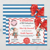 Invitation Official North Pole Elf Adoption Certificate  (Devant / Derrière)