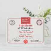 Invitation Official North Pole Elf Adoption Certificate (Debout devant)