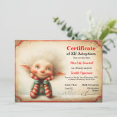 Invitation Official North Pole Elf Adoption Certificate  (Debout devant)