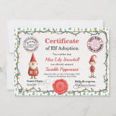 Invitation Official North Pole Elf Adoption Certificate  (Devant)