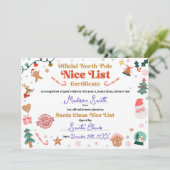Invitation Official North Pole Nice List Certificate Santa (Debout devant)