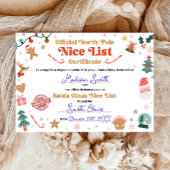 Invitation Official North Pole Nice List Certificate Santa