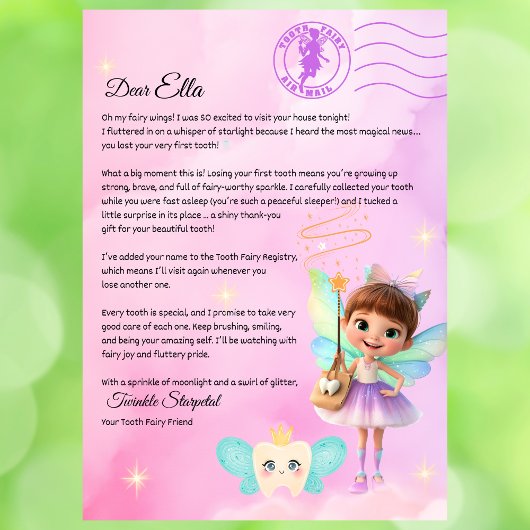 Invitation Official Tooth Fairy Magical Letter Printable 