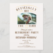 Invitation “Officially Off the Clock” Photo Retirement Party (Devant)