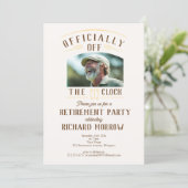 Invitation “Officially Off the Clock” Photo Retirement Party (Debout devant)