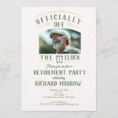 Invitation “Officially Off the Clock” Photo Retirement Party (Devant)