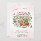 Invitation Officially Thir-Tea Matcha Tea Party 30th Birthday (Devant)
