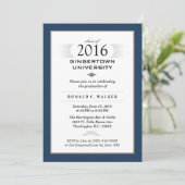 Invitation officiel de la fête de graduation bleu (Debout devant)