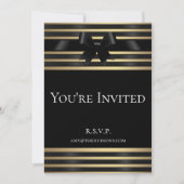 Invitation officielle rayures or Musée Arc noir (Devant)