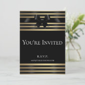 Invitation officielle rayures or Musée Arc noir (Debout devant)