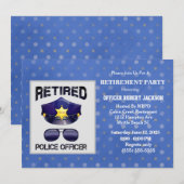 Invitation Officier de police à la retraite -Casquette et par (Devant / Derrière)