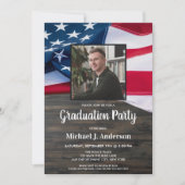 Invitation Officier de police du drapeau américain - photo Gr (Devant)