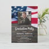 Invitation Officier de police du drapeau américain - photo Gr (Debout devant)