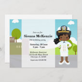 Invitation Officier en uniforme de la marine (Devant / Derrière)