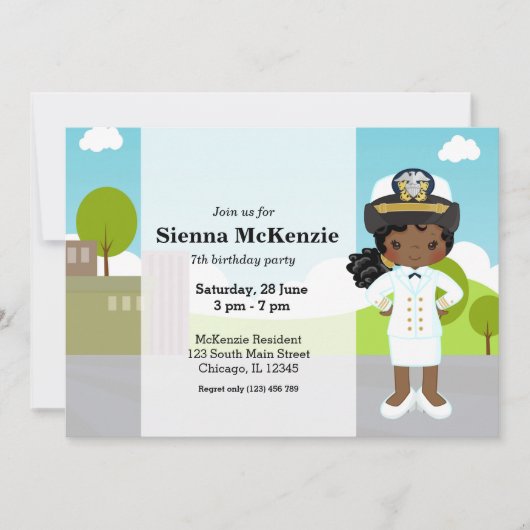 Invitation officier en uniforme de marine (Devant)