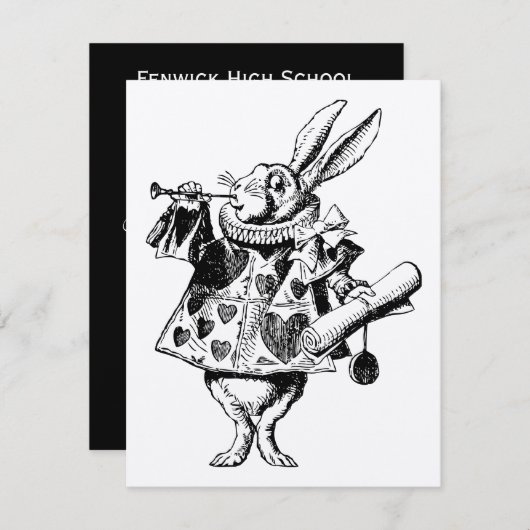 Invitation Offre blanche de bal d'étudiants de héraut de (Devant / Derrière)