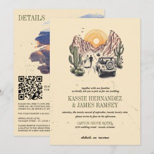 Invitation Offroad Canyon Couple Mariage