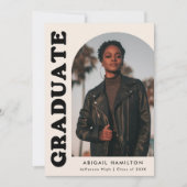 Invitation Offset Arch Cream Photo Graduation Party (Devant)
