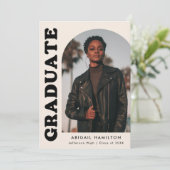 Invitation Offset Arch Cream Photo Graduation Party (Debout devant)