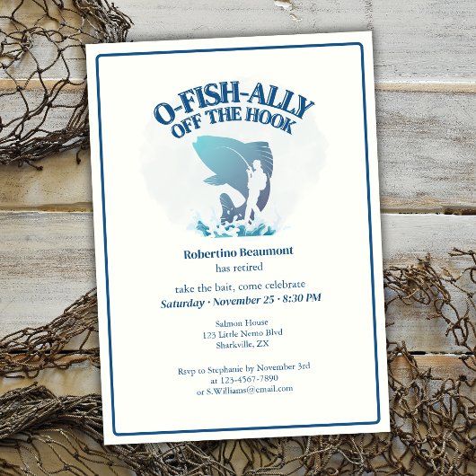Invitation Ofishally Off The Hook Men's Retirement Party