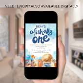 Invitation Ofishally One Fisherman Boy 1st Birthday