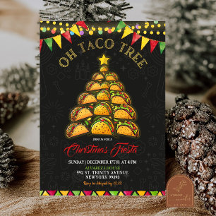 Invitation Oh Arbre Taco Noël Fiesta Fête Mexicaine