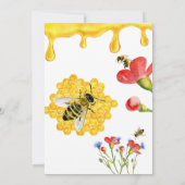 Invitation Oh Babee Abeille Jaune Thème Baby shower Floral (Dos)