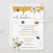 Invitation Oh Babee Aquarelle Honeypeb Bee Douche (Devant)