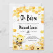Invitation Oh Babee Bee Baby shower (Devant)