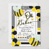 Invitation Oh BaBEE Bee Baby Shower Bébé Blanc (Devant)