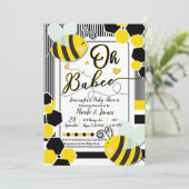 Invitation Oh BaBEE Bee Baby Shower Bébé Blanc (Debout devant)