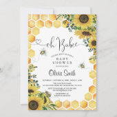 Invitation Oh BaBee Bee Baby shower neutre (Devant)