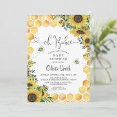 Invitation Oh BaBee Bee Baby shower neutre (Debout devant)