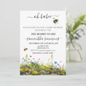 Invitation Oh Babee Maman to Bee Baby shower (Debout devant)