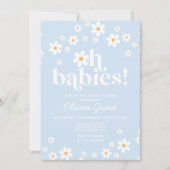 Invitation Oh Babies ! Baby shower bleu pâle (Devant)