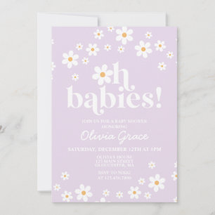 Invitation Oh Babies ! Baby shower lilas de Daisy